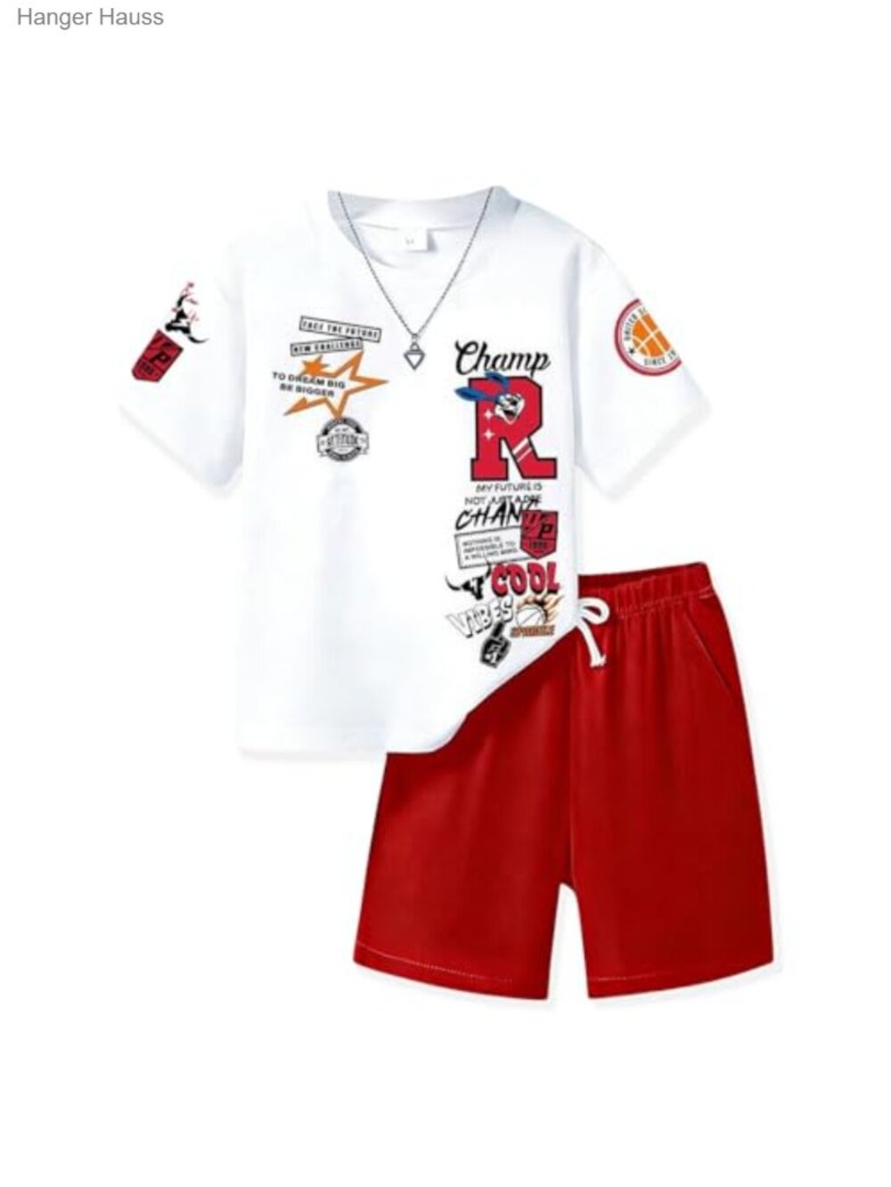 Boys 2-Piece Cotton Blend Short Sleeve Top and Shorts Set Summer Outfit 7-14